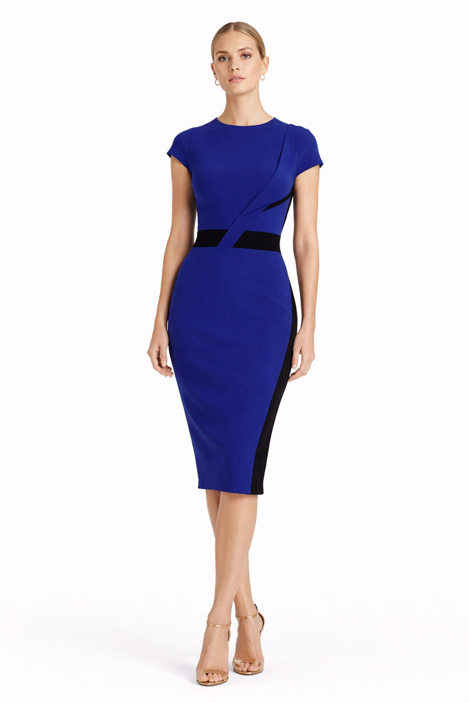 Roland Mouret Blue/Blk Dress – The Dresser London