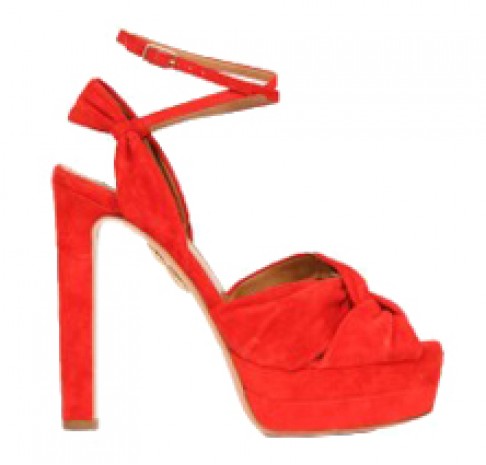 Aquazzura Red Suede Platforms