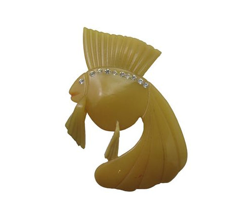 Fish Resin Diamonte Brooch