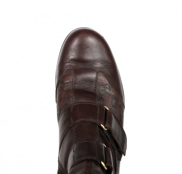 Gucci Embossed Leather Boots