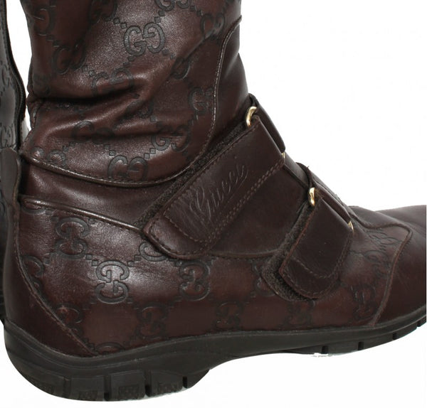 Gucci Embossed Leather Boots