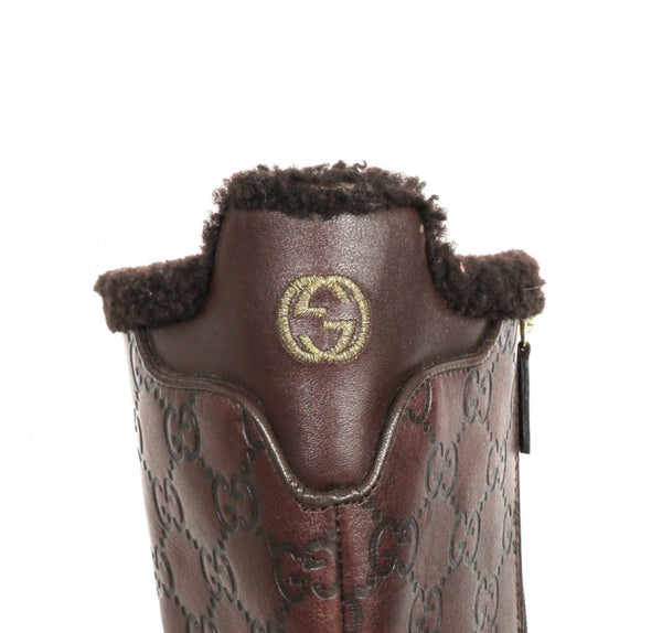 Gucci Embossed Leather Boots