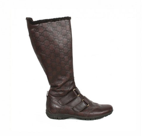 Gucci Embossed Leather Boots