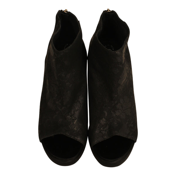 Chanel Embossed Ankle Boots
