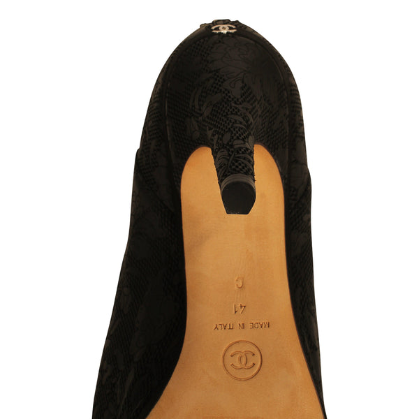 Chanel Embossed Ankle Boots
