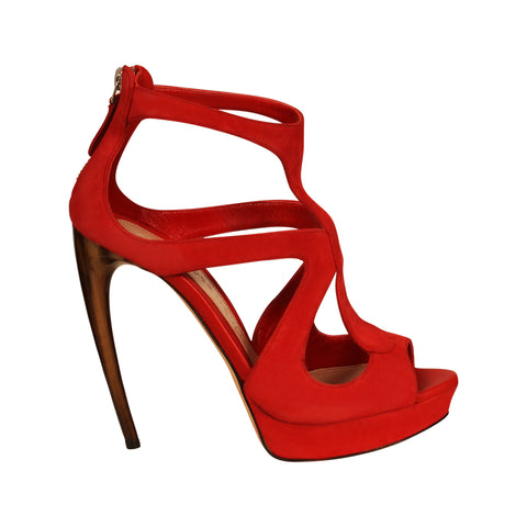 Alexander McQueen Red Suede Shoes
