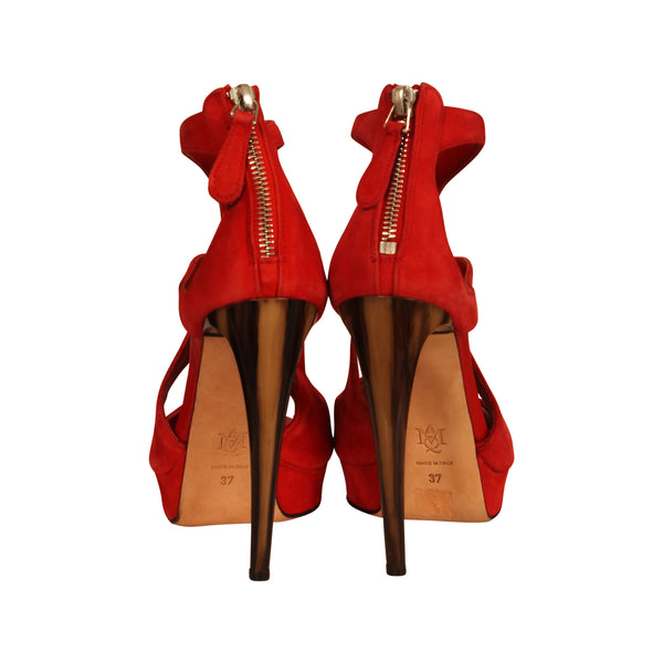 Alexander McQueen Red Suede Shoes