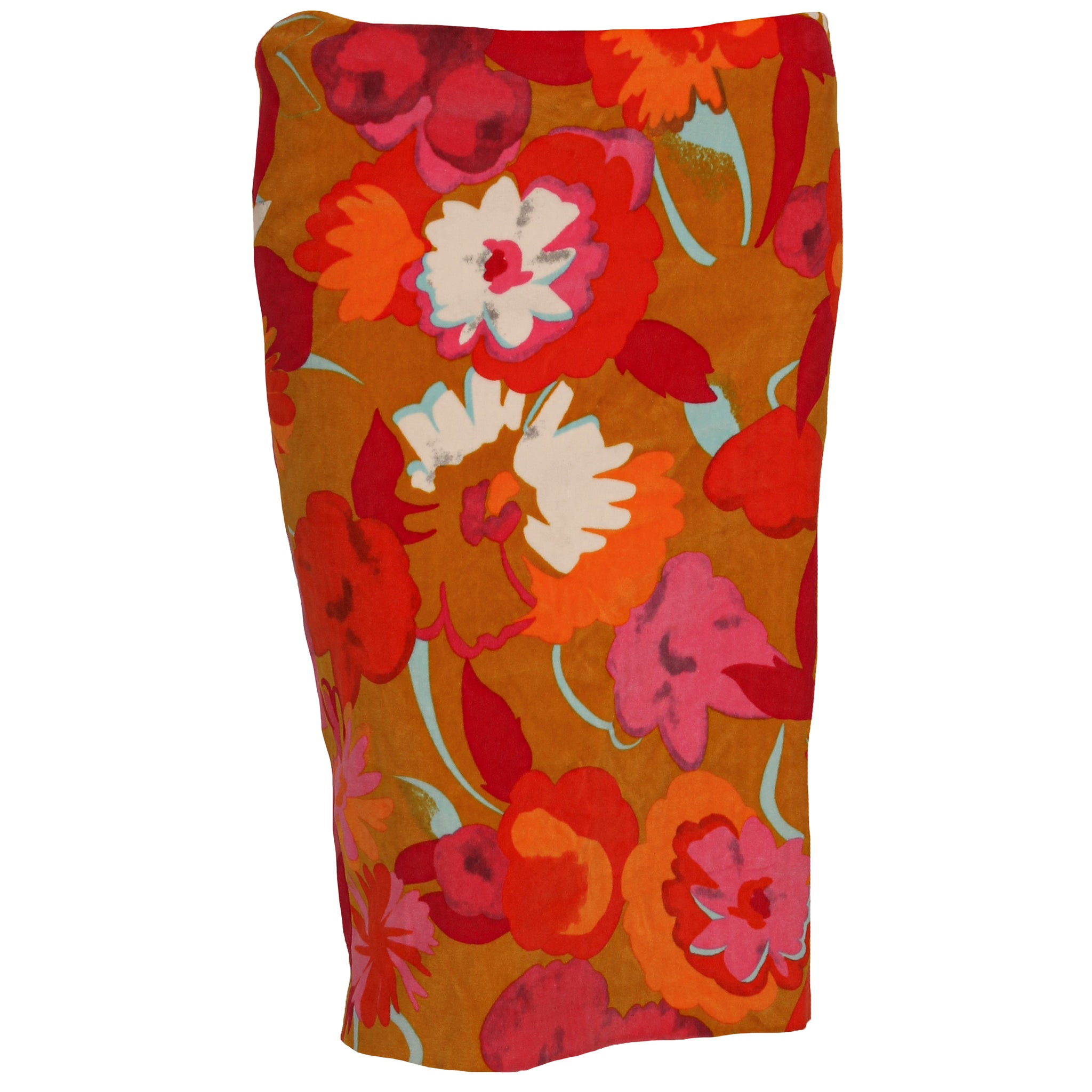 Versus Verscace Floral Velvet Skirt