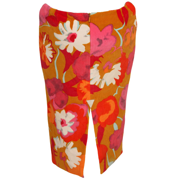 Versus Verscace Floral Velvet Skirt