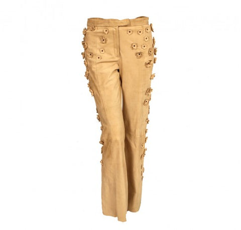 McQueen Flower Suede Trousers