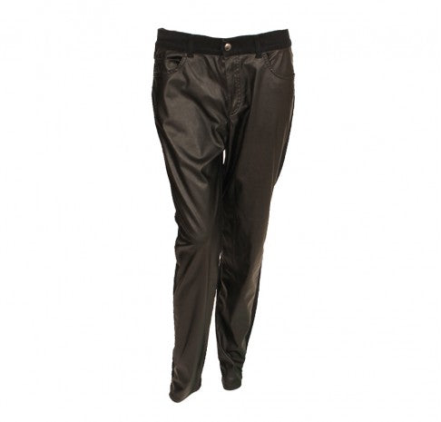 McQueen Black Pleather Jeans