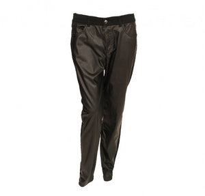 McQueen Black Pleather Jeans