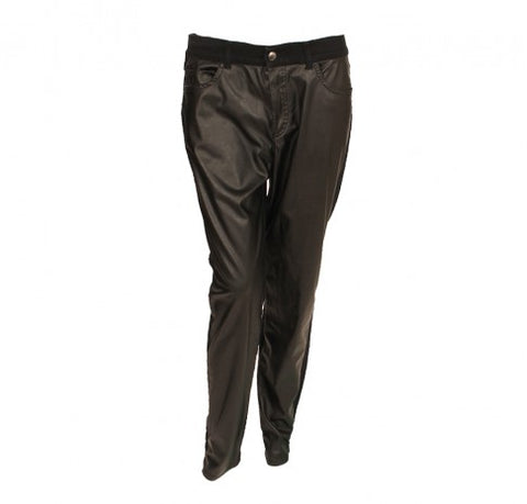McQueen Black Pleather Jeans