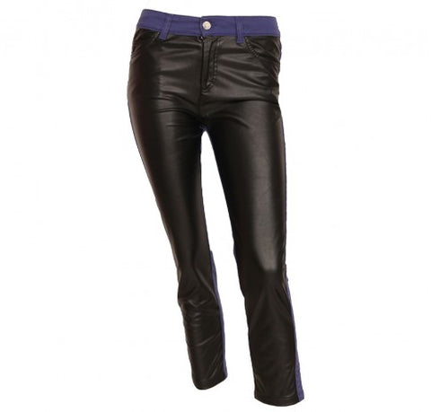 McQueen Blue Pleather Jeans