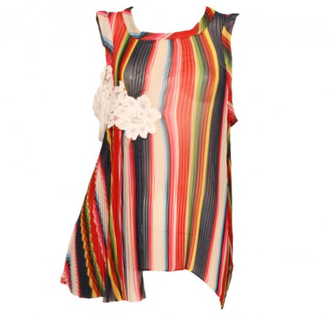 Sacai Rosso Striped Top