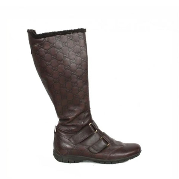 Gucci Embossed Leather Boots