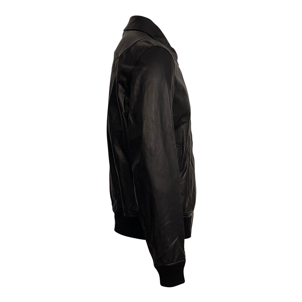 Ferragamo V-neck leather jacket - Black